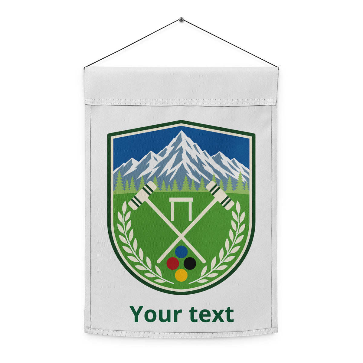 garden flag with a croquet image