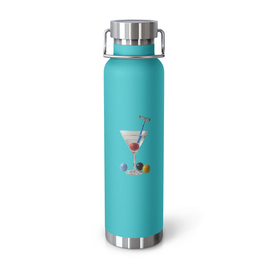 copper insulated water bottle with croquet graphics