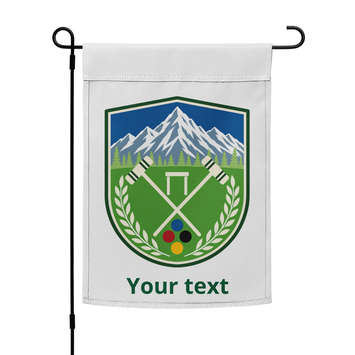 garden flag with a croquet image