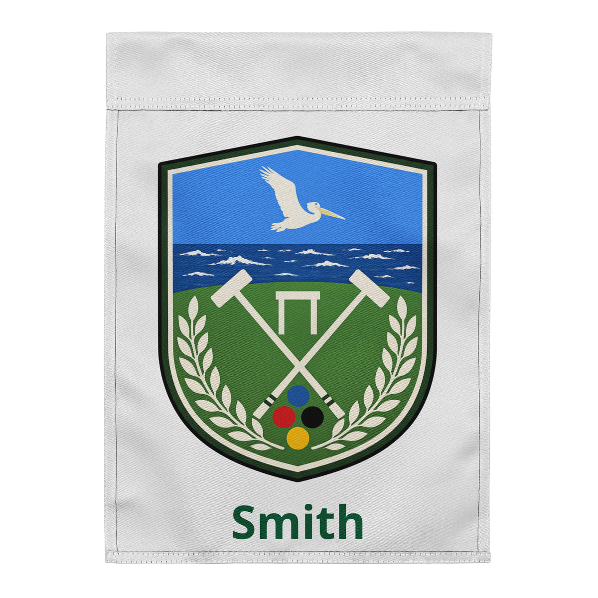 garden flag  with croquet logo