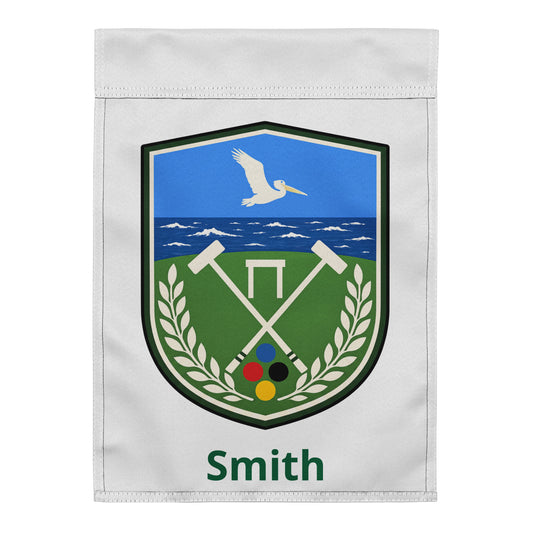 garden flag  with croquet logo
