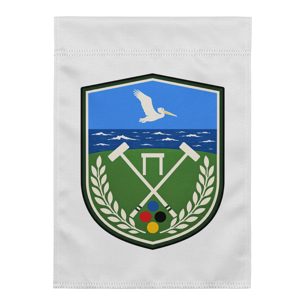 garden flag  with croquet logo