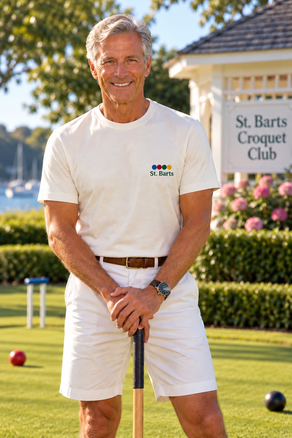 Relaxed t-shirt with 4 croquet balls logo