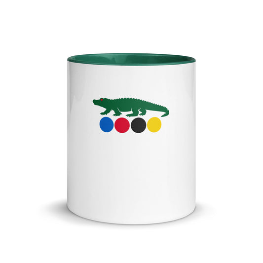ceramic mug with croquet logo