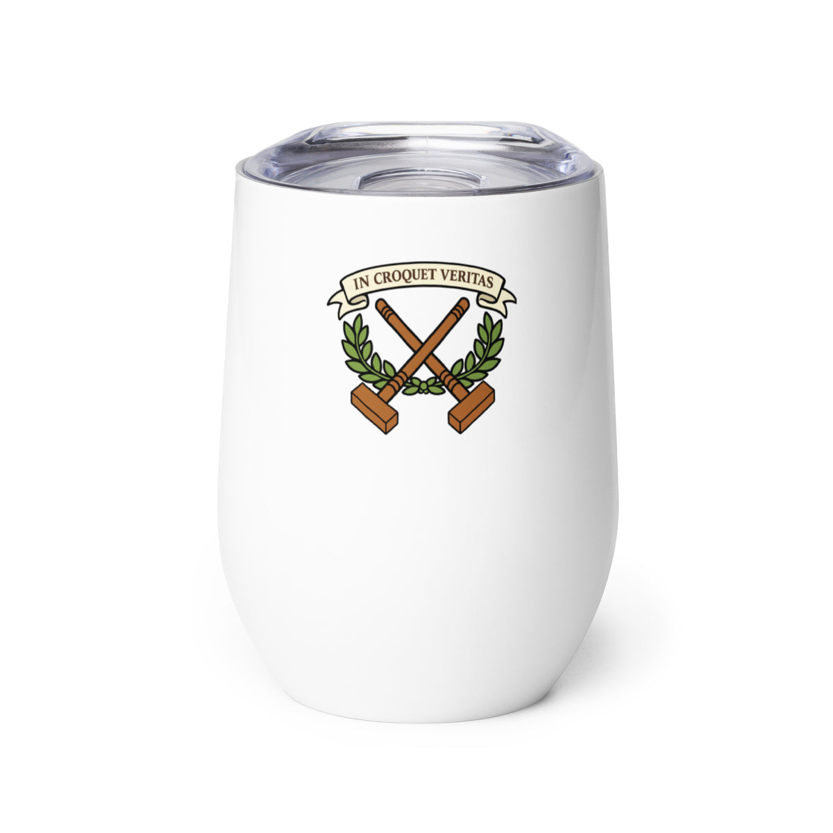 wine tumbler with croquet graphic