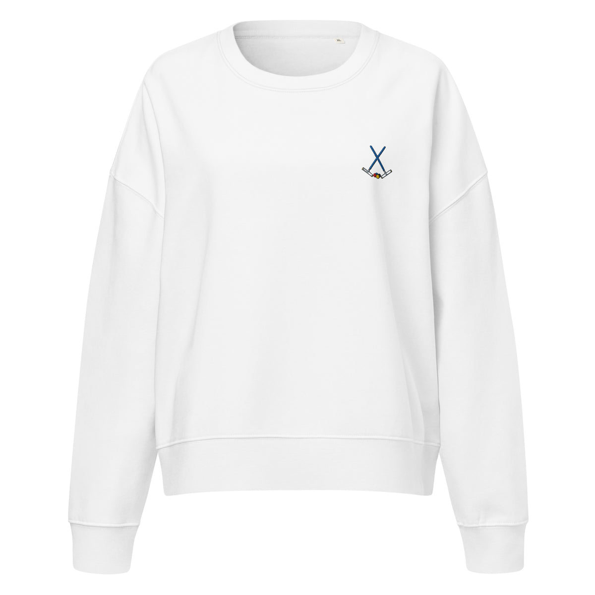 women's crew neck sweat with croquet graphic