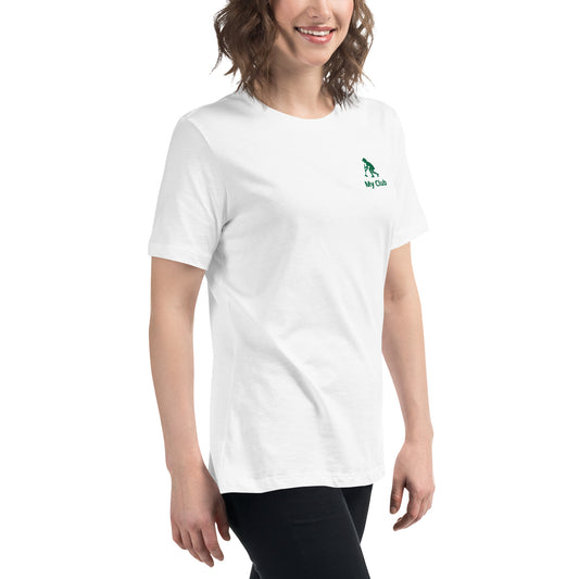 woman in t-shirt with croquet logo