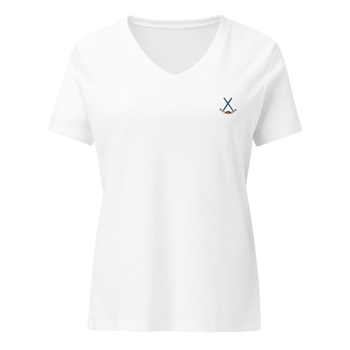 v-neck with croquet logo